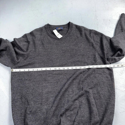 346 Brooks Brothers Mens XL Fine Italian Merino Wool Gray Sweater Tags