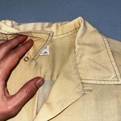 VTG 50s 60s Penneys Towncraft Paint Camp Loop Collar Shirt Rockabilly Button