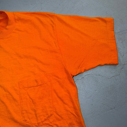 Penneys 1970s Single Stitch Pocket VTG T Shirt Towncraft 70s 60s Blank Orange XL