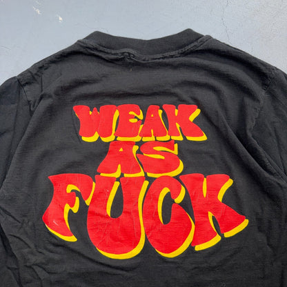 VTG Colorfast Weak As F*ck Graphic T Shirt Black Music Rock Nirvana Band Giant