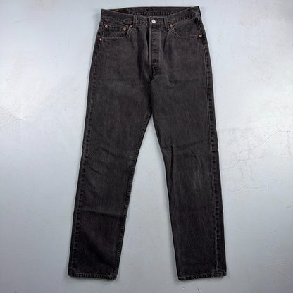 Levis 501 Vintage 90s USA XX Straight Leg Jeans Black Med Wash 34x34 Act 31x33