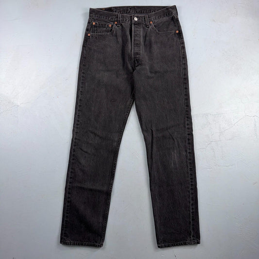 Levis 501 Vintage 90s USA XX Straight Leg Jeans Black Med Wash 34x34 Act 31x33