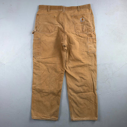 Carhartt VTG Double Knee Carpenter Pants B01 USA BRN Brown 36x28 Thrashed