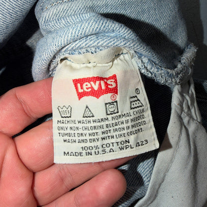 Levis 501 Vintage 90s USA XX Straight Leg Jeans Blue Light Wash 38x30 Act 37x29