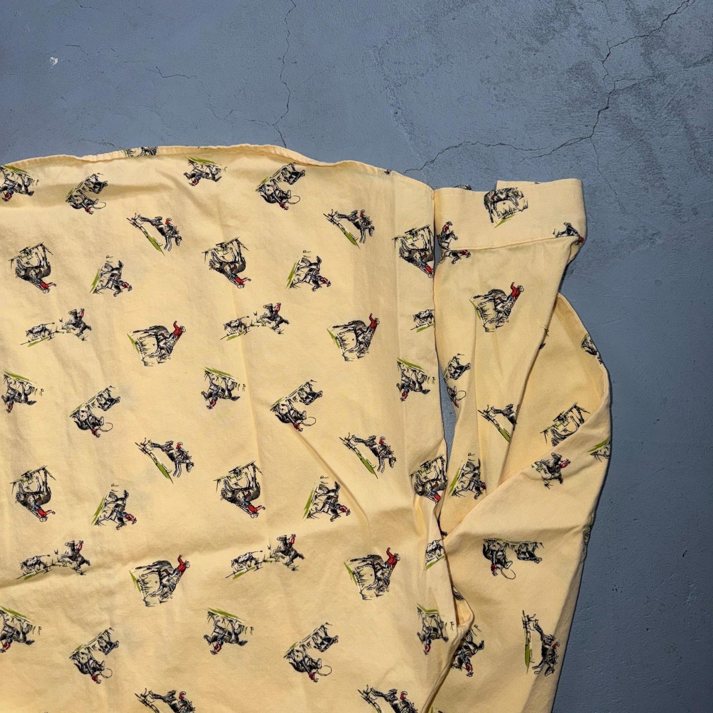 Vintage 90s Five Star by Roper Western Cowboy Button Down Shirt M Horses AOP