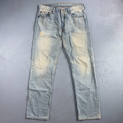 Levis 501 Vintage Y2K 90s XX Straight Leg Jeans Blue Light Wash 34x32 Act 33x32