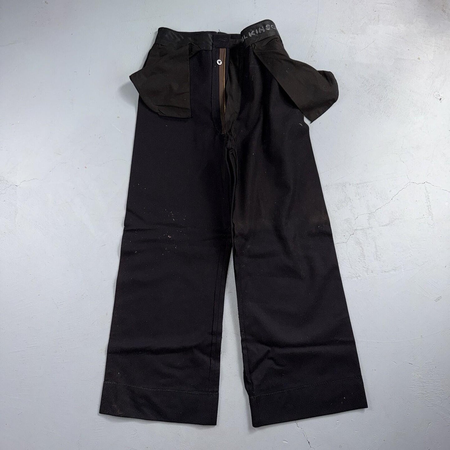 VTG 40s WWII US Naval Clothing Factory Wool Sailor Pants Navy 30L Bell Bottoms
