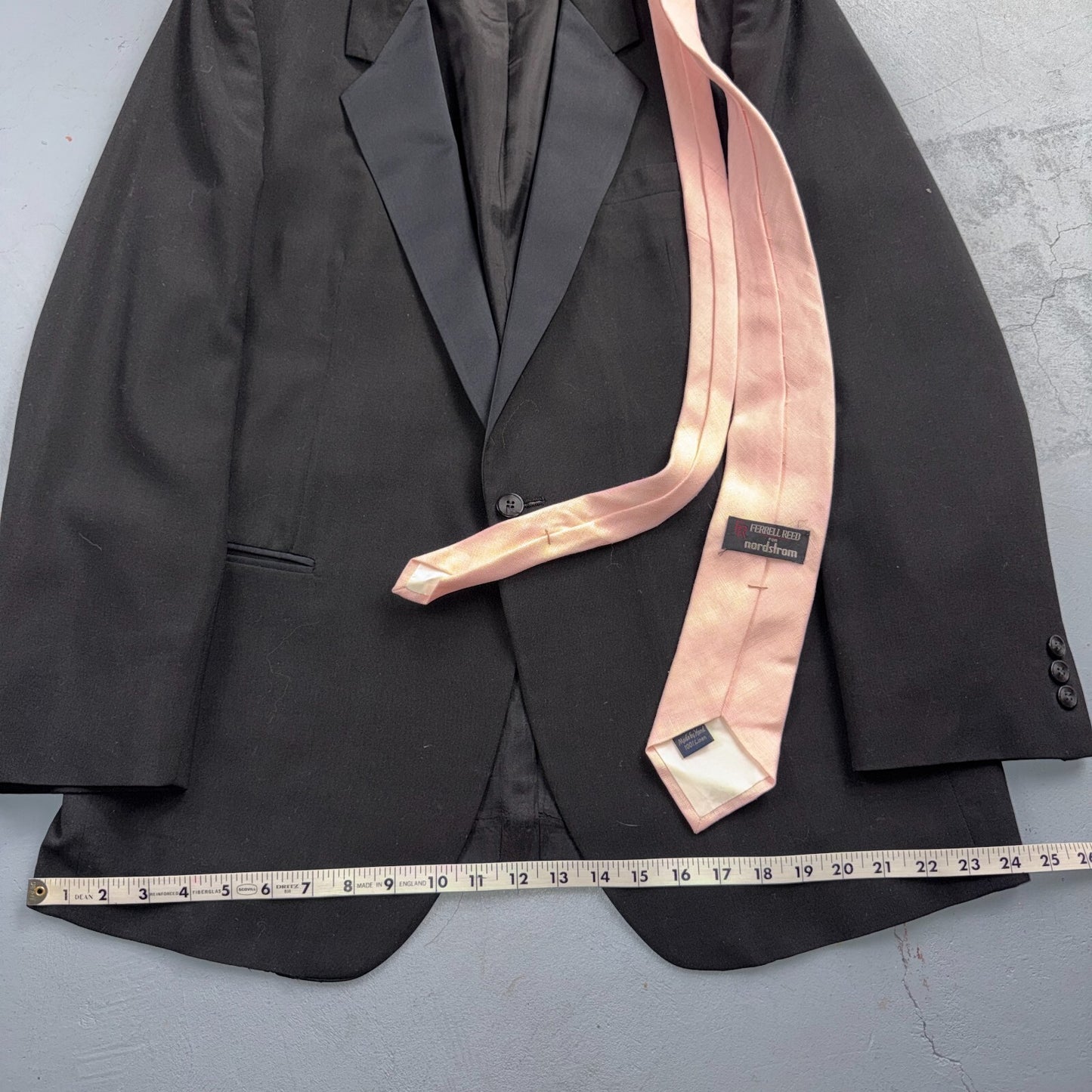 VTG Saint Laurent 43 YSL Mens 3 Pc Tuxedo Suit Paris Black W38 1970s 70s Wool Bl