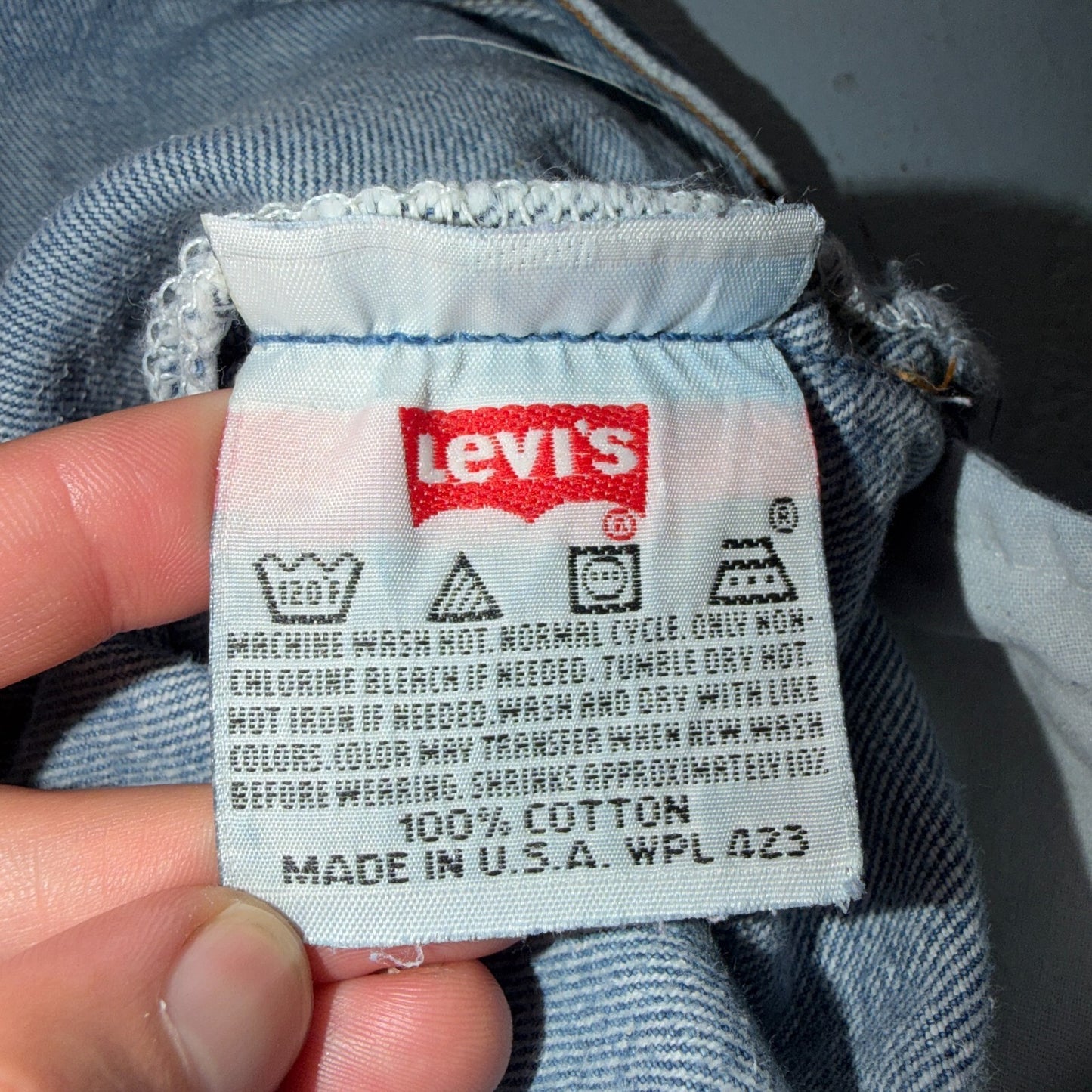 Levis 501 Vintage 90s USA XX Straight Leg Jeans Blue Light Wash 34x33 Act 31x29