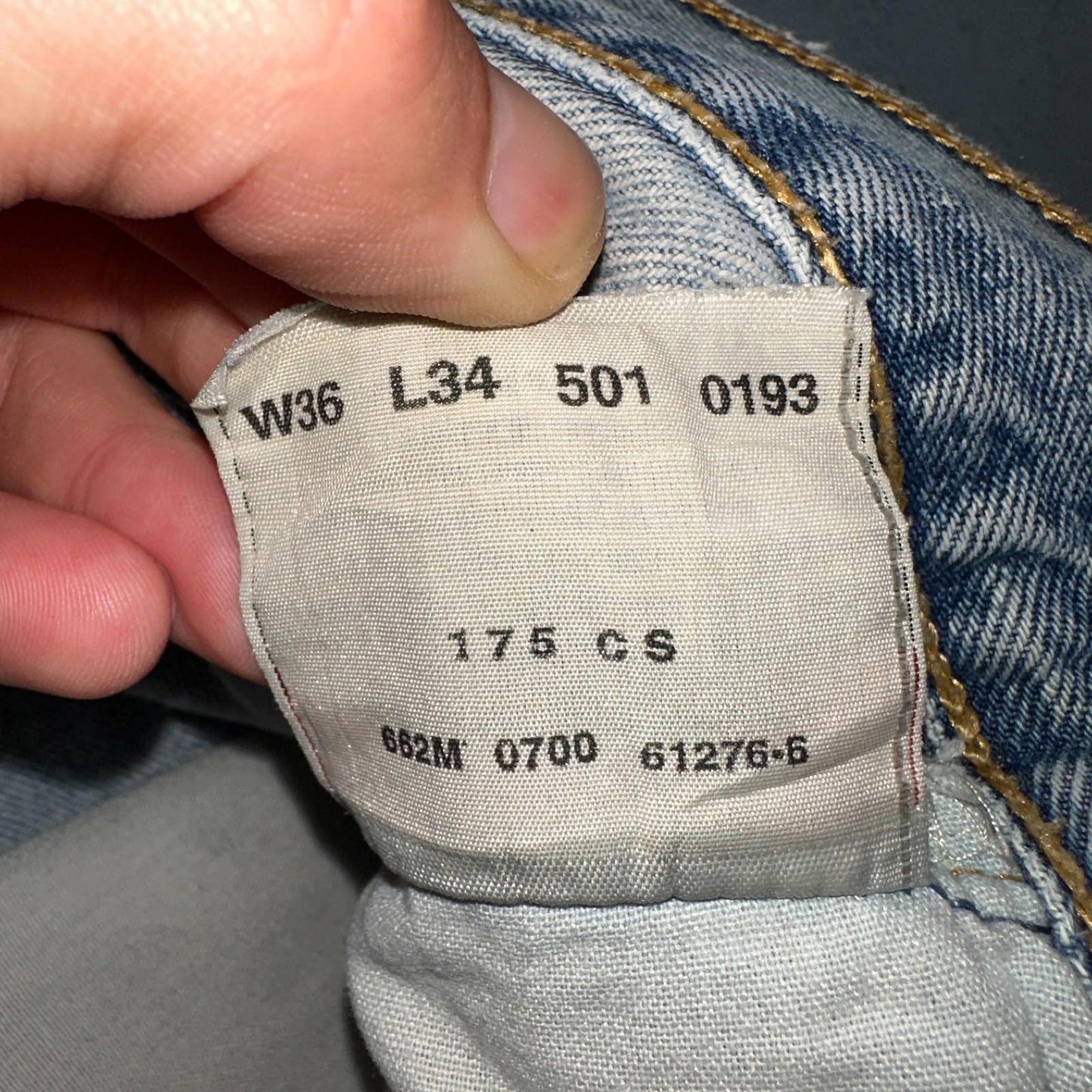 Levis 501 Vintage Y2K 90s XX Straight Leg Jeans Blue Light Wash 36x34 Act 33x32