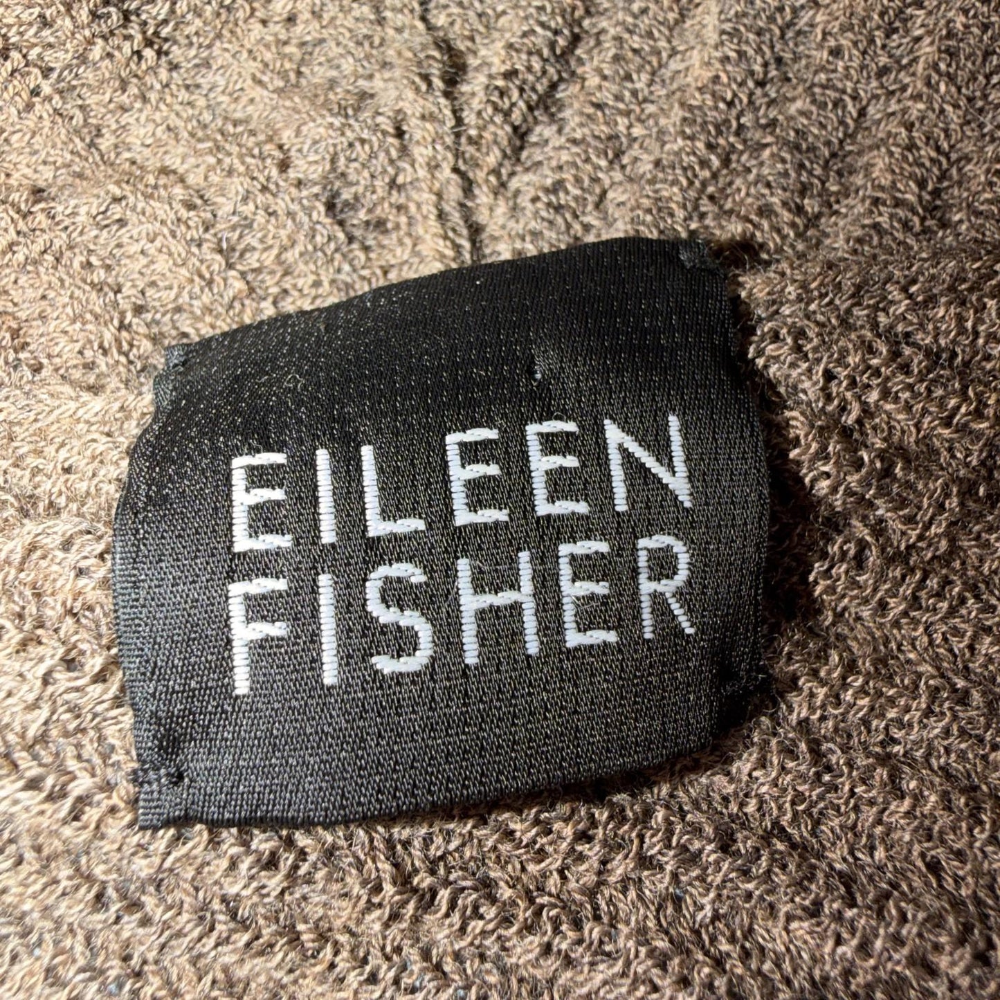 Eileen Fisher Women’s Open Front  Medium Cardigan Tan Boxy Wool