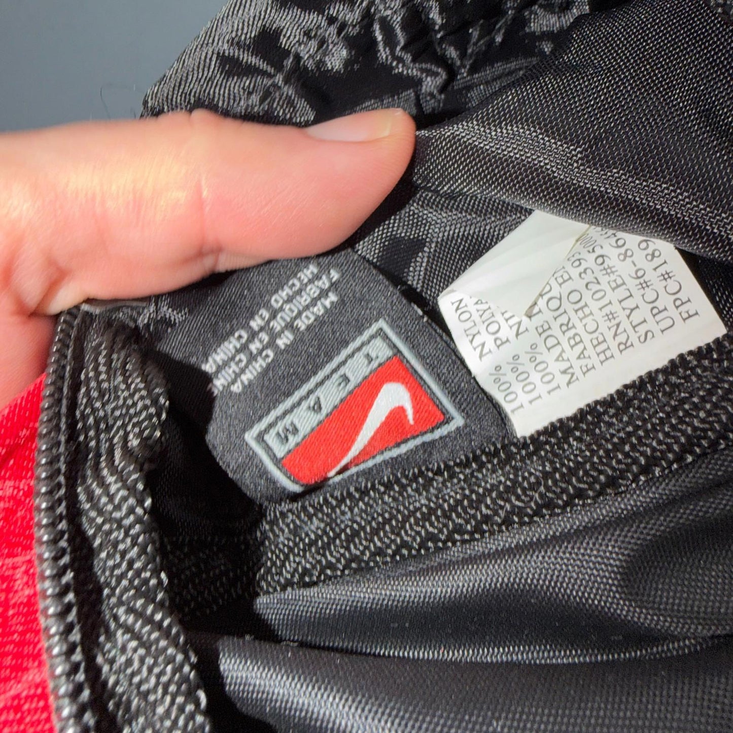 Vintage 1990s NIKE Team Tag Red Large Duffel Bag 90s Gym Classic Travel