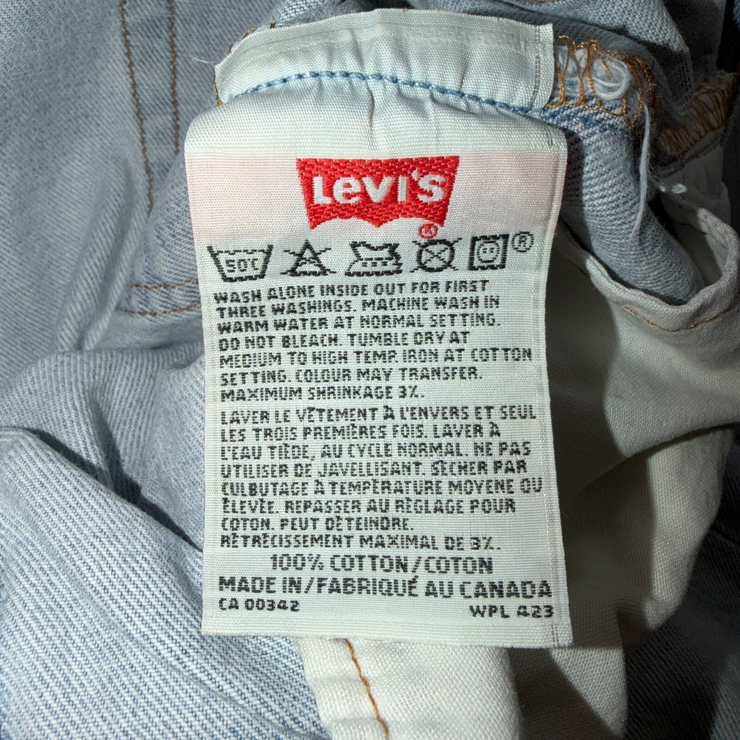 Levis 501 Vintage 90s Y2K XX Straight Leg Jeans Blue Light Wash 36x34 Act 35x32