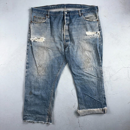 Levis 501 Vintage 80s Redline Selvedge USA XX Jeans Light Wash 48x30 Act 44x26