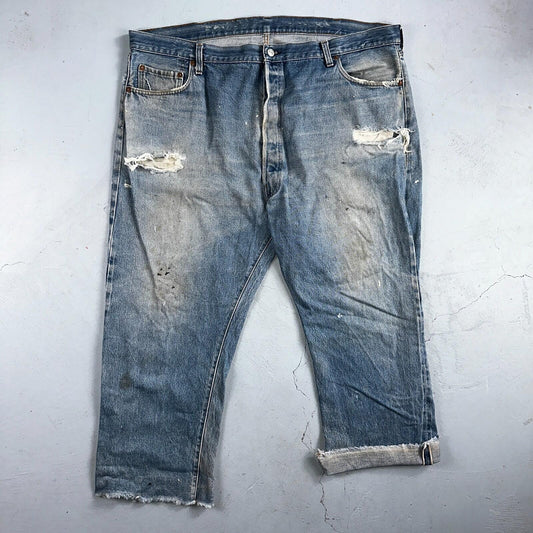 Levis 501 Vintage 80s Redline Selvedge USA XX Jeans Light Wash 48x30 Act 44x26