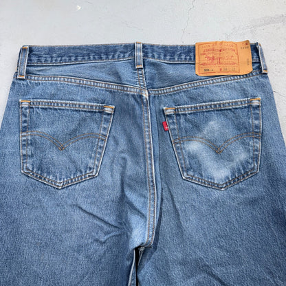 Levis 501 Vintage 90s USA XX Straight Leg Jeans Blue Light Wash 38x32 Act 35x28