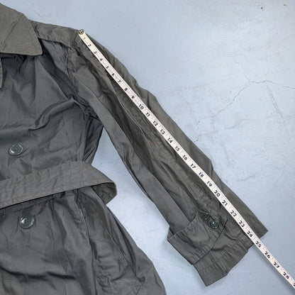 VTG 60s OD Green Army Military Rain Overcoat Mens S Jacket Trench Coat DSA 1967