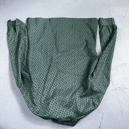 VTG 60s Jantzen Womens Top 12 Green Button Long Sleeve Shirt Flowers USA
