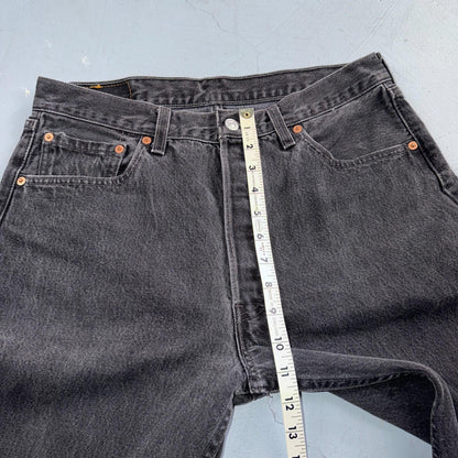 Levis 501 Vintage 90s USA XX Straight Leg Jeans Black Med Wash 34x34 Act 31x33