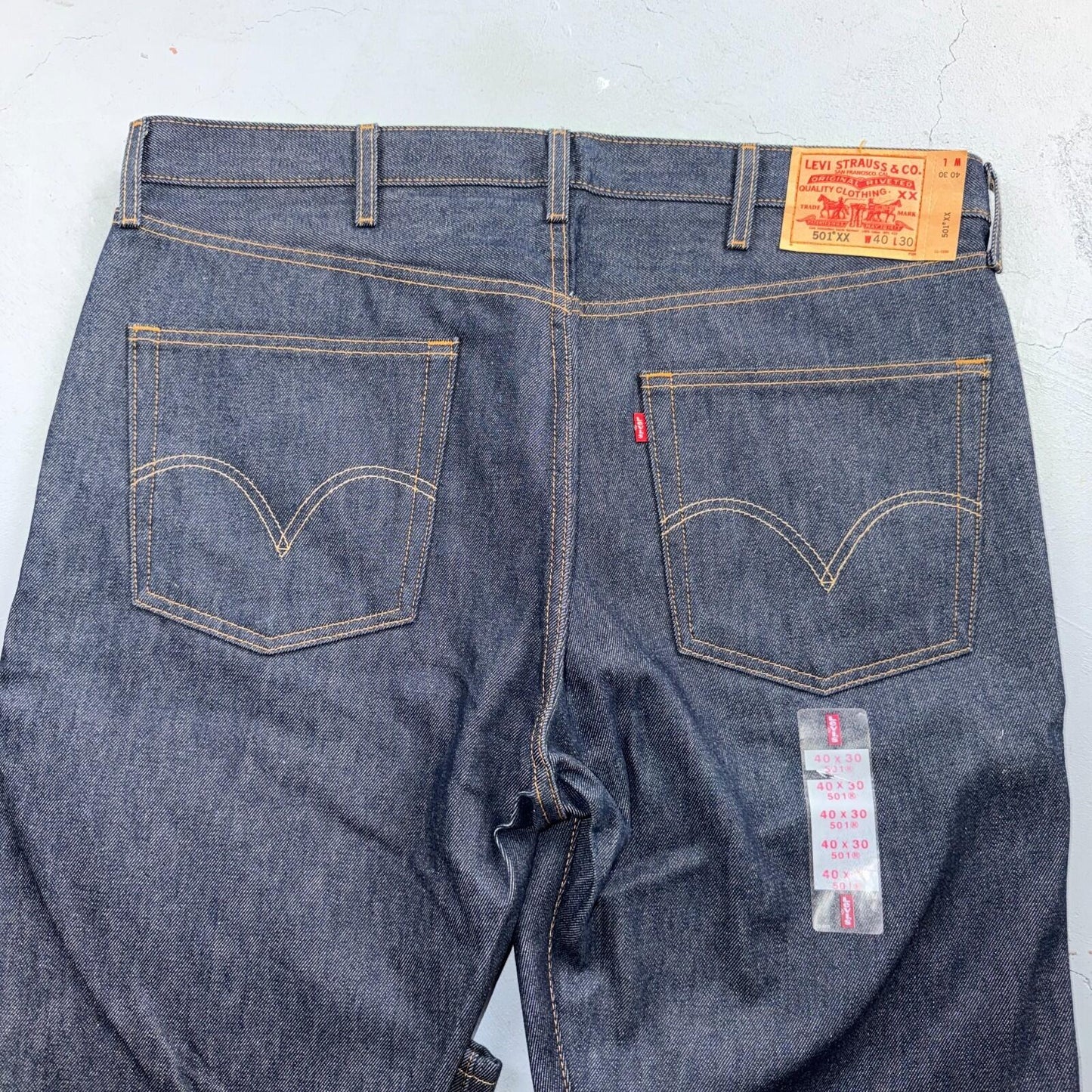 Levis 501 Vintage Y2K Deadstock XX Straight Leg Jeans Black Dark Wash 40x30