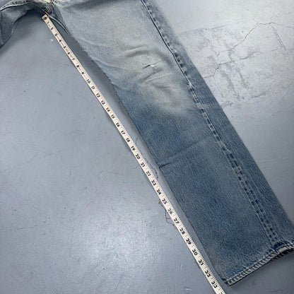 Levis 501 Vintage 80s Redline Selvedge USA XX Jeans Light Wash 36x38 Act 33x33