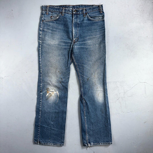 Levis 517 Vintage 90s Canada Orange Tab Bootcut Flare Blue Worn Jeans Act 38x30