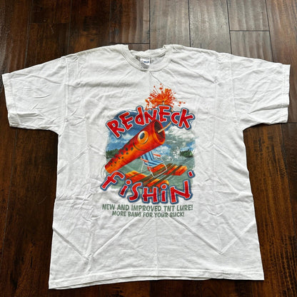 Redneck Fishing Funny Humor Vintage Style T Shirt Hunting American Laugh