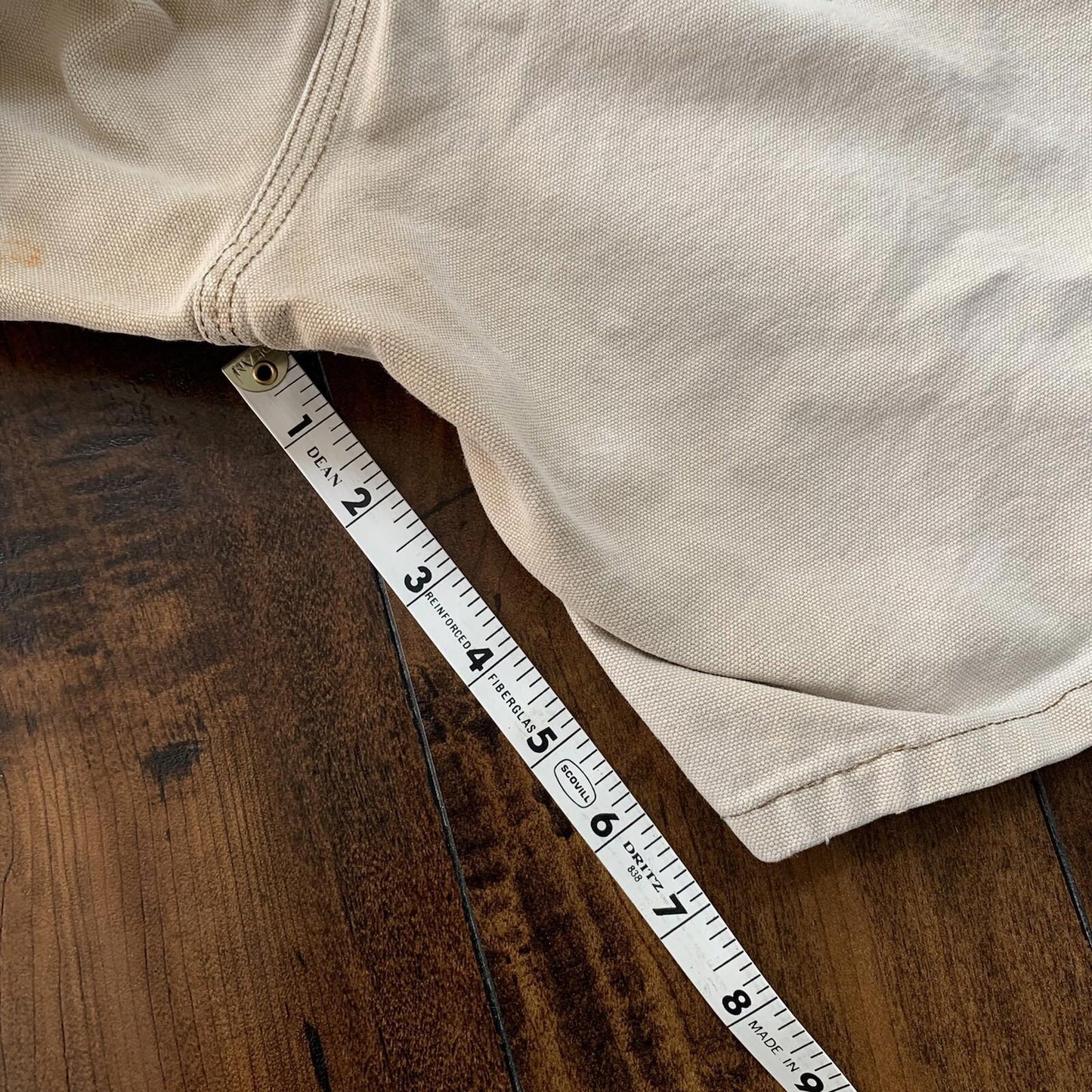 Vintage USA Made Carhartt Men's Thrashed Canvas Carpenter Shorts 90s Double Knee