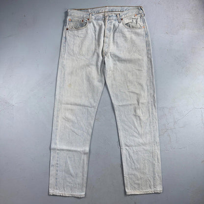 Levis 501 Vintage Y2K 90s XX Straight Leg Jeans Blue Light Wash 36x36 Act 35x32