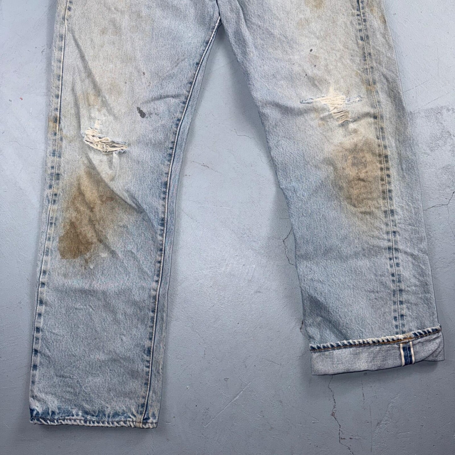 Levis 501 Vintage 80s Redline Selvedge USA XX Jeans Light Wash 36x30 Act 33x28