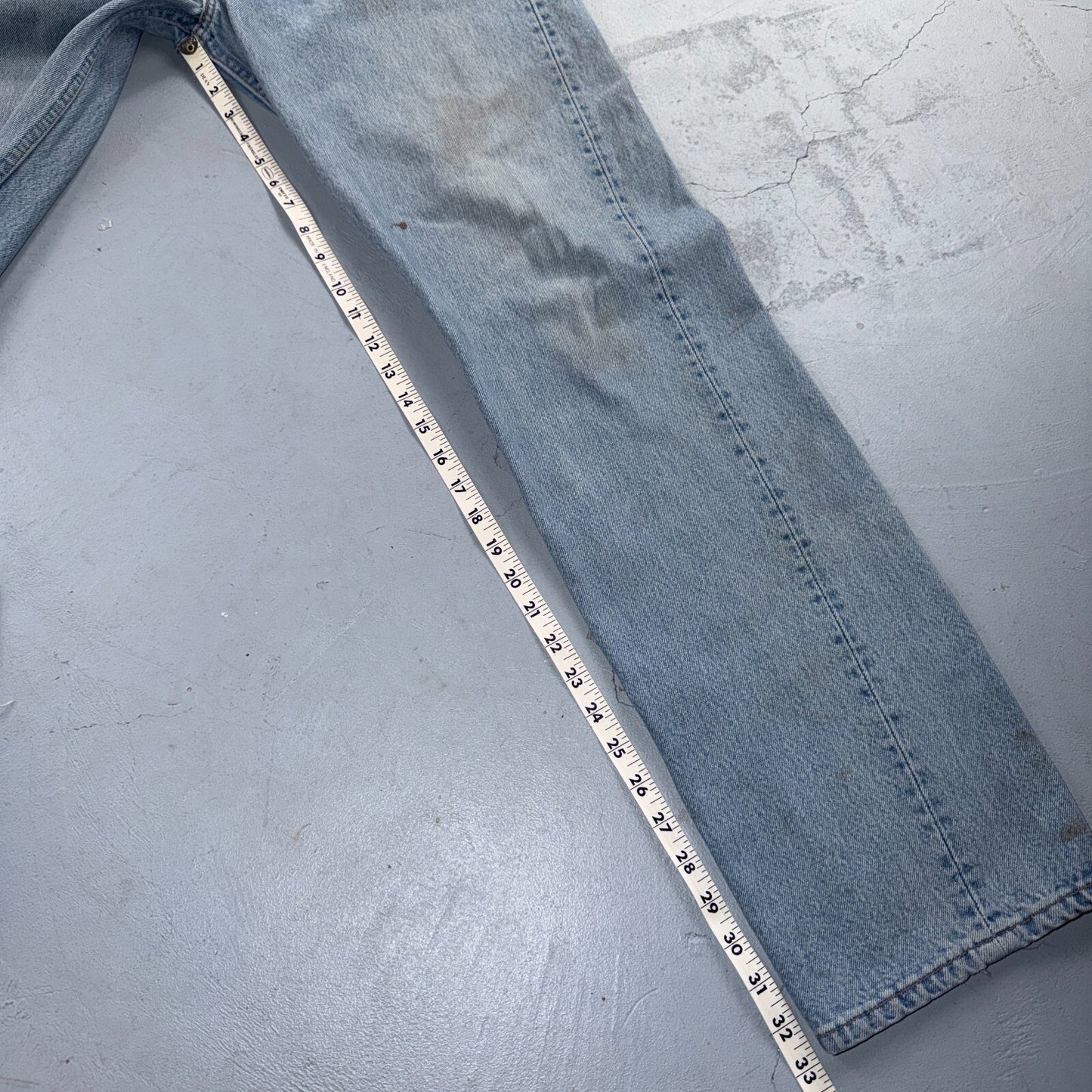 Levis 501 Vintage 90s USA XX Straight Leg Jeans Blue Light Wash 34x34 Act 33x33