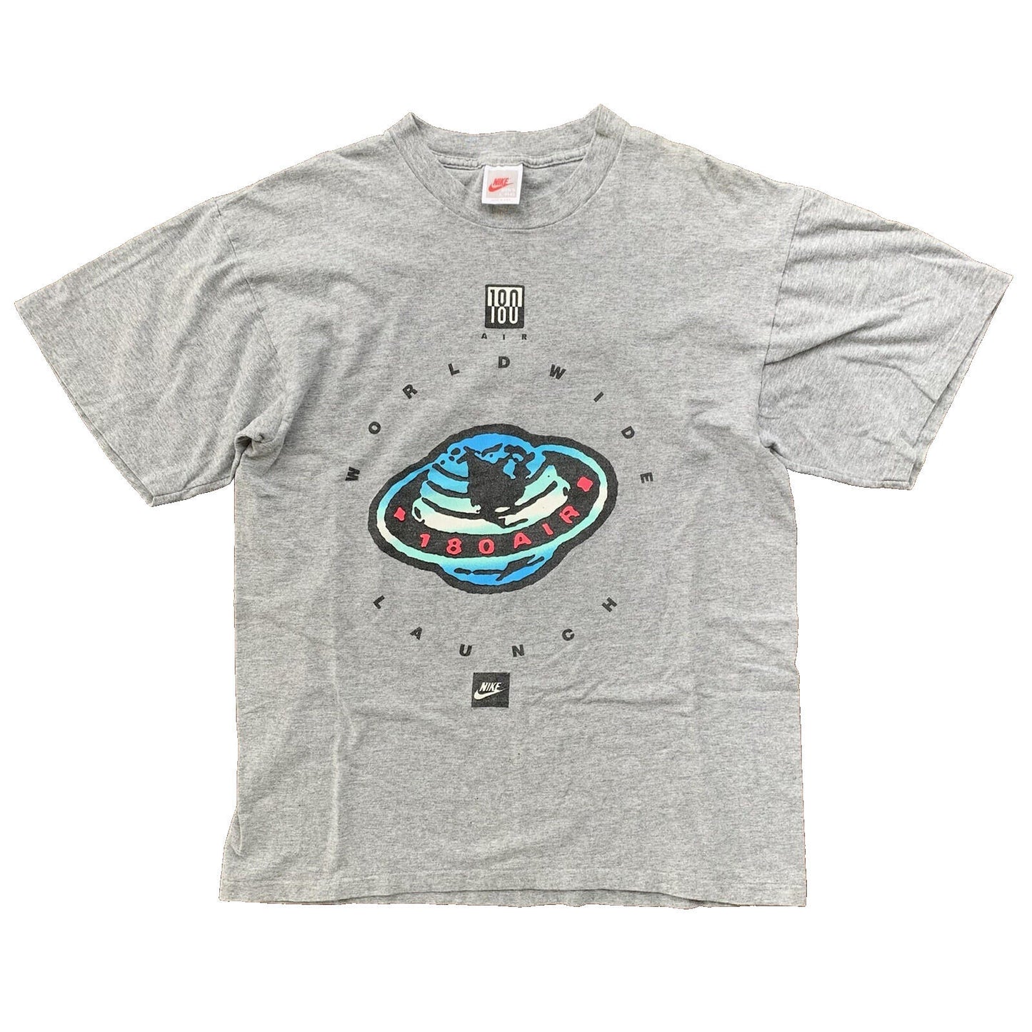 Nike Vintage T Shirt Air 180 90s Gray Tag Rap Earth Alien Spaceship Space