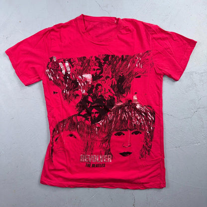 Womens Pink Beatles Revolver  T-Shirt Retro Music Tee Vintage Rock Y2K Girlie