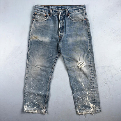 Levis 501 Vintage 90s XX Straight Leg Jeans Blue Light Wash 33x32 Act 31x24