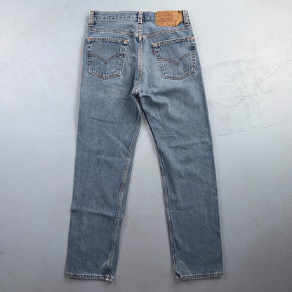 Levis 501 Vintage 90s USA XX Straight Leg Jeans Blue Light Wash 30x30 Act 27x28