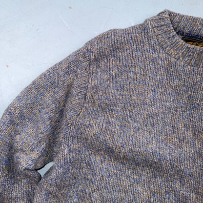 Eddie Bauer VTG Wool Sweater Women's Medium Blue Knit Round Neck Pullover