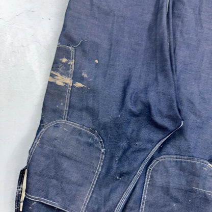 Vintage Sears Sanforized Denim Union Made Blue Jean Bib Overalls 36x28 60s