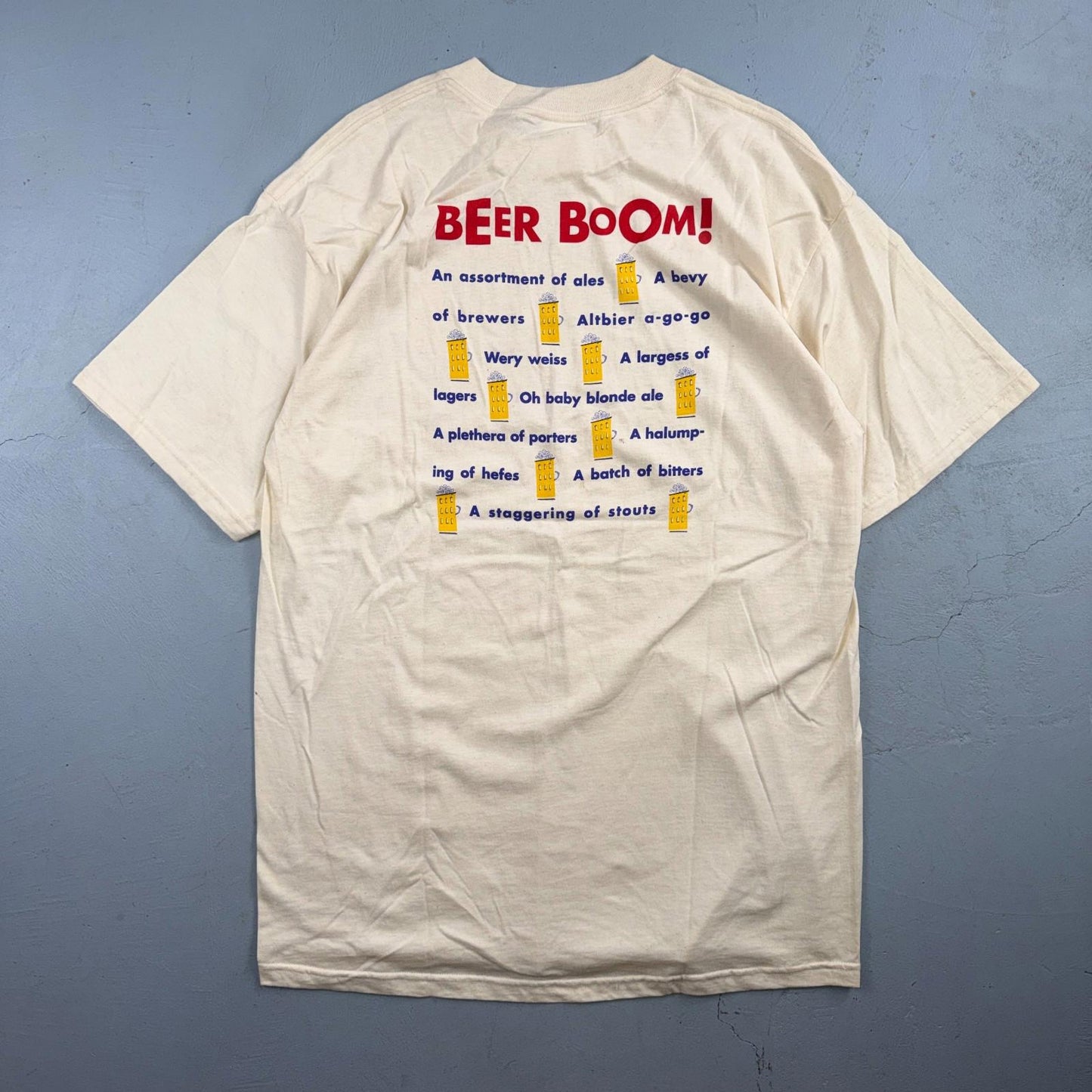 Beer Boom Funny Graphic Vintage T Shirt 90s Y2K Brewing Cool XL Drinking