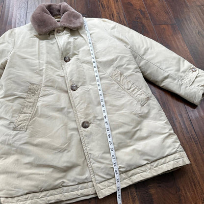 Vintage Comfy Outdoor Garment All Down Jacket Khaki Medium Seattle WWII 50s 40s