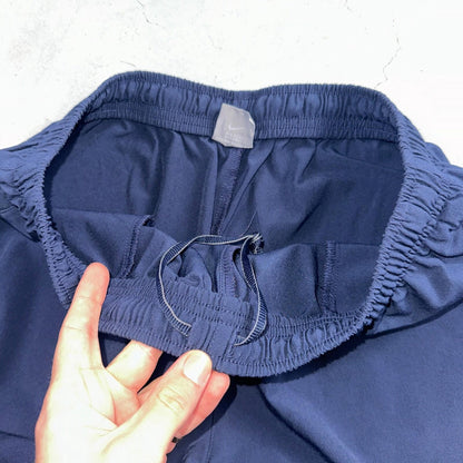 Nike Vintage Blue Nylon Shorts Swoosh Y2K Silver Tag 9” Inseam Running Gym