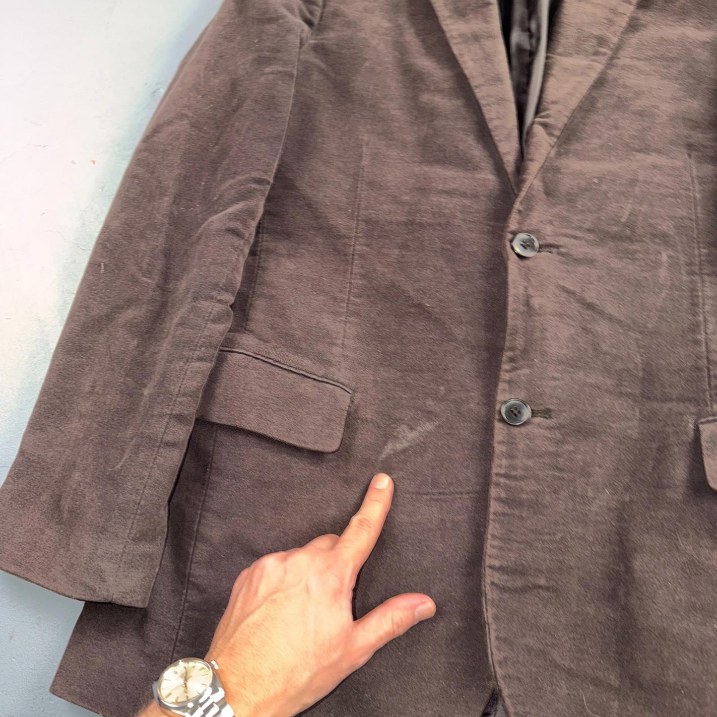 Gap Mens 42R Brown Tailored Velvet Single Breast Blazer Jacket VTG Style