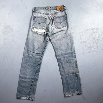 Levis 501 Vintage 80s Redline Selvedge USA XX Jeans Light Wash 30x34 Act 28X30