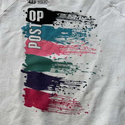VTG Anaheim Crewneck Sweatshirt 1980s Post Op Hospital Paint Splatter Graphic