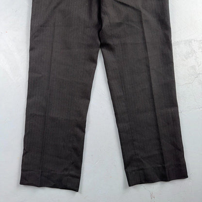 VTG 1950s Wool Pinstripe Trousers England 50s Button Fly Pants Bib Rockabilly