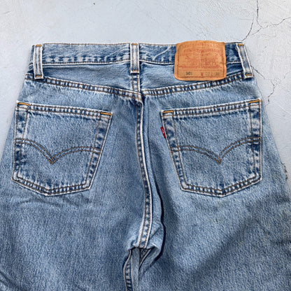 Levis 501 Vintage 90s USA XX Straight Leg Jeans Blue Light Wash 29x36 Act 27x28