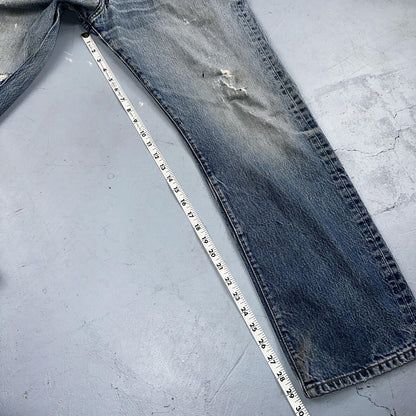 Levis 501 Vintage 90s Mexico Straight Leg Jeans 36x34 Y2K Light Wash Act 35x30