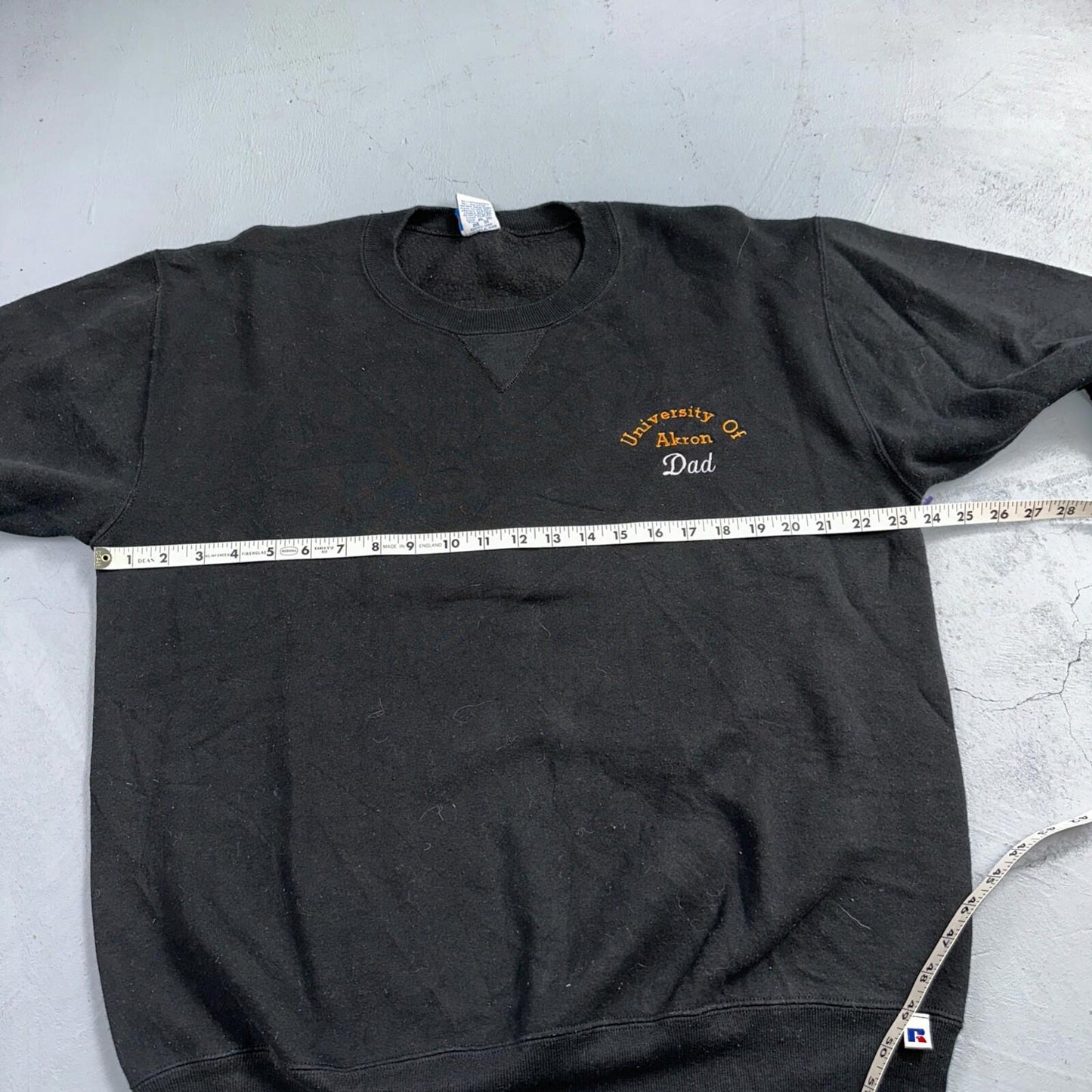 Russell Athletic 2XL Sweatshirt 90s VTG Crewneck USA Black Akron University Dad