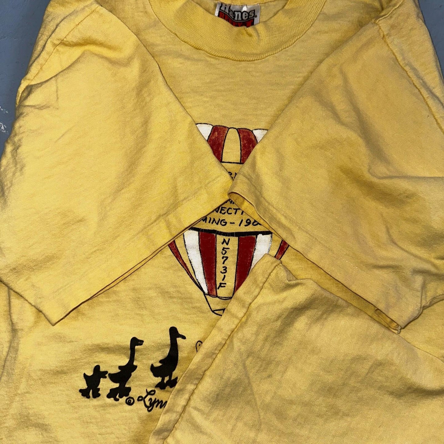 Balloons Lynn Ducks VTG T Shirt Hot Air Balloon Cute Funny 1983 80s Hanes