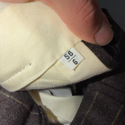 VTG Mens 2 PC Suit 56 Jacket Coat Pants Double Breasted Wool Italy 90s Luciano
