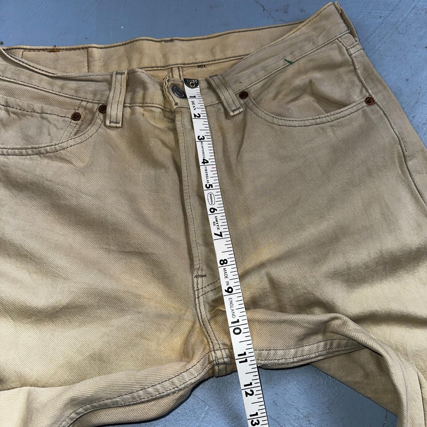 Levis 501 Vintage 90s USA XX Straight Leg Jeans Khaki Light Wash 31x30 Act 31x29